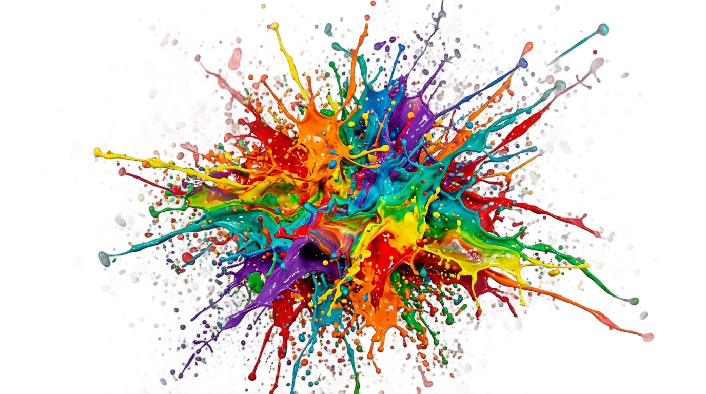 rainbow splatter png PNG transparent background