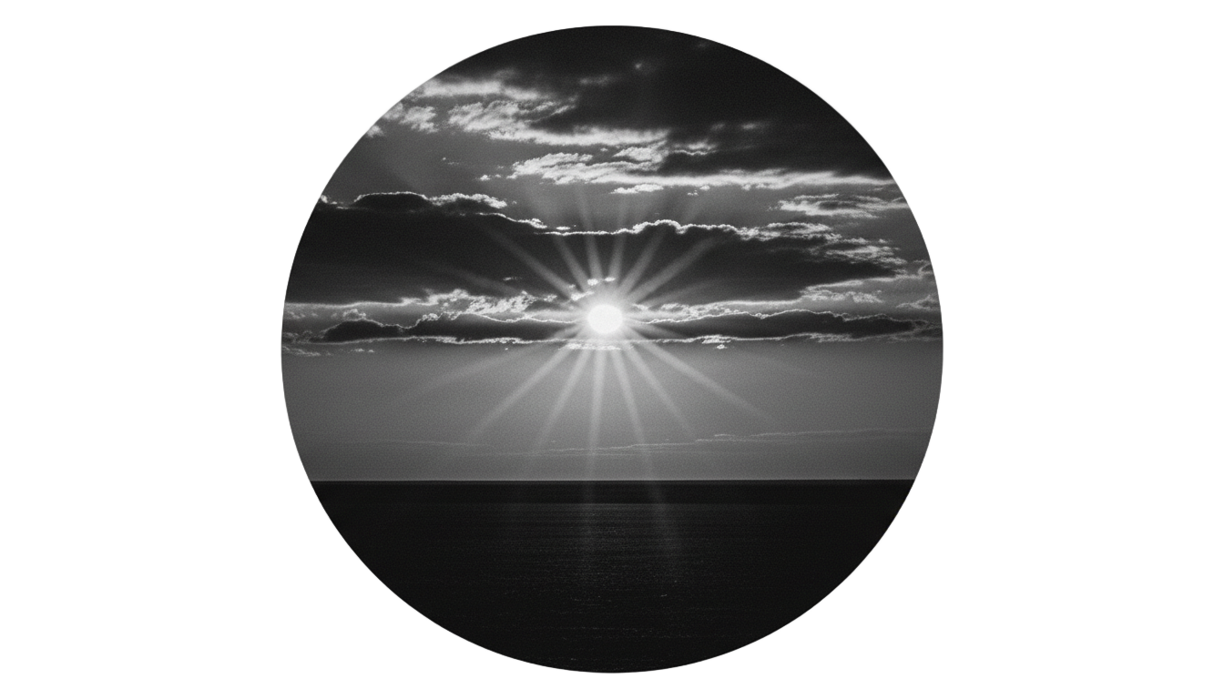 sunset png black and white PNG transparent background