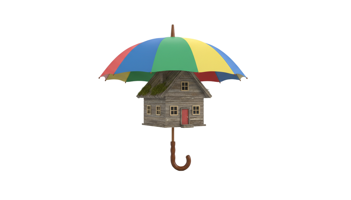 house with umbrella png PNG transparent background