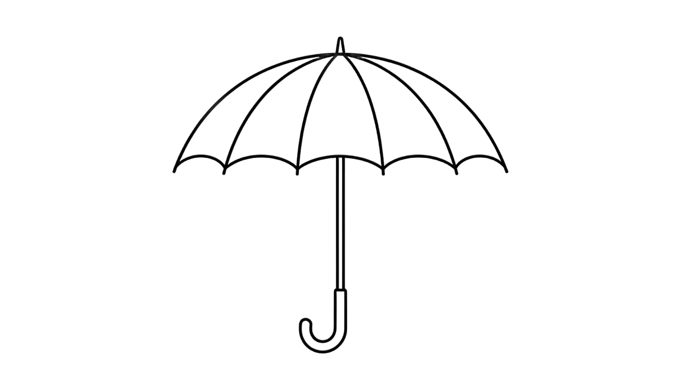 umbrella line art png PNG transparent background