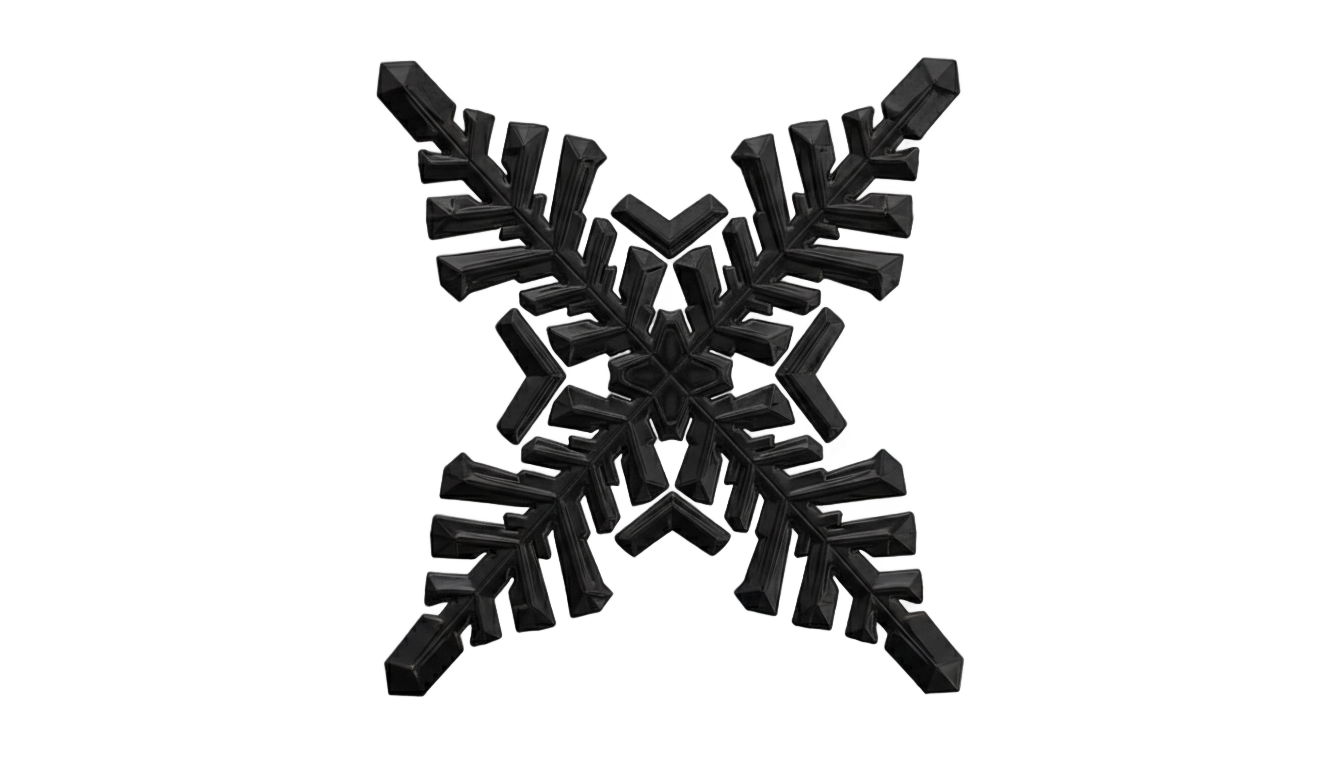black snowflake clipart png PNG transparent background
