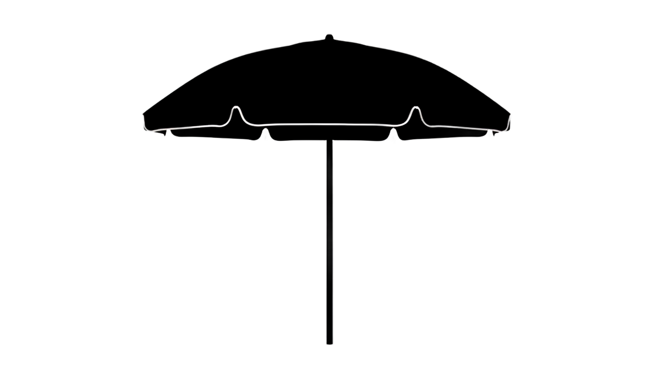 beach umbrella silhouette png PNG transparent background